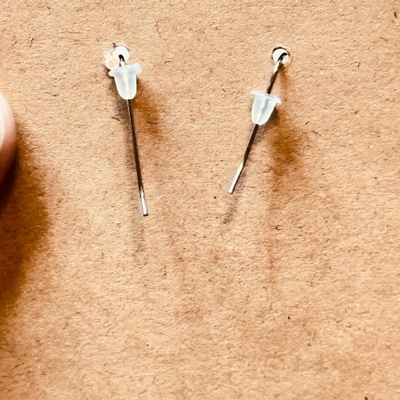 Silver Tone Coffee Cup Earrings on Hook w/Long Dangle Chain - Picture 3 of 4